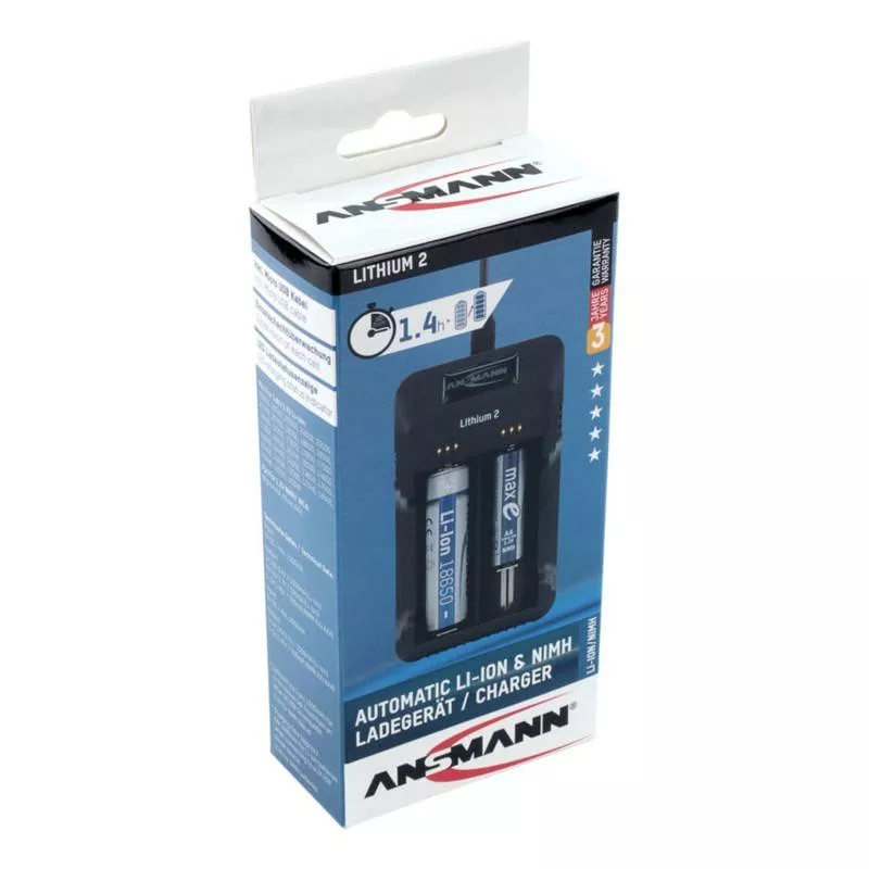 Chargeur de batteries LITHIUM 2 de la marque Ansmann, distribué par Prolutech.