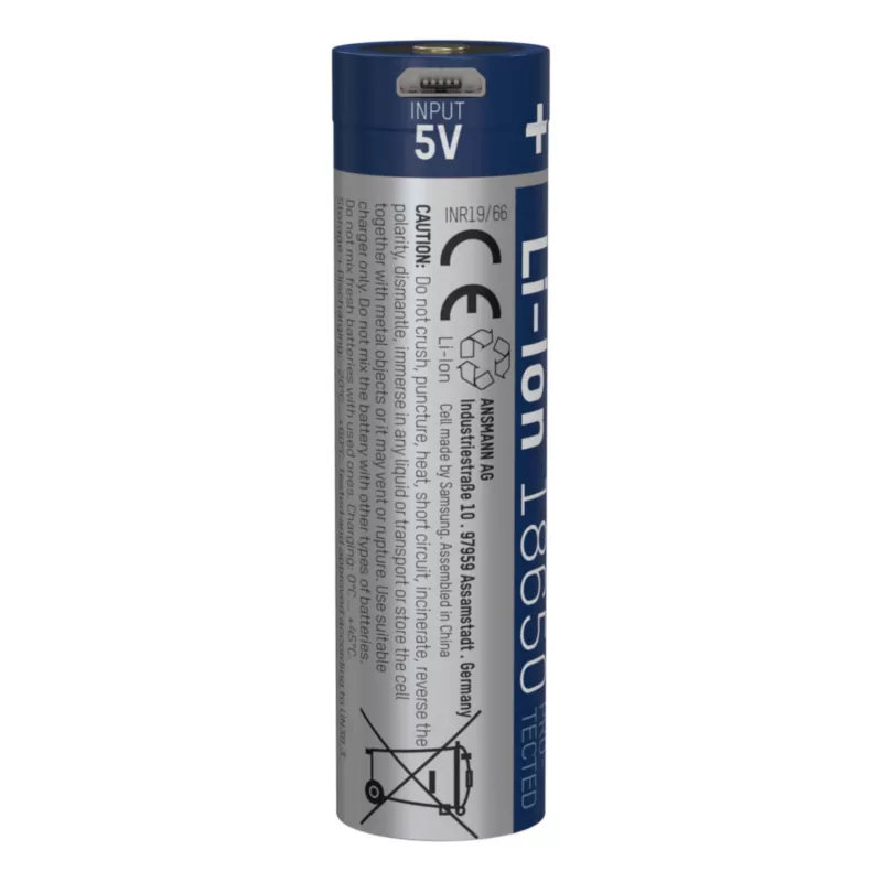 Rechargeable lithium battery for flashlight