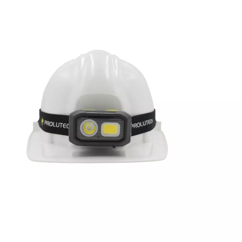 Lampe frontale K-Light FRP510 Prolutech sur casque de chantier