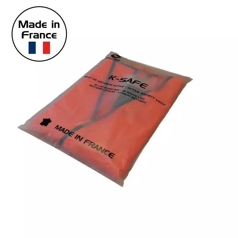 Packaging du gilet de sécurité LED Prolutech Made in France