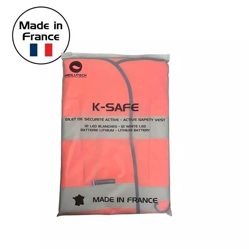 Emballage du gilet de sécurité LED Prolutech K-Safe