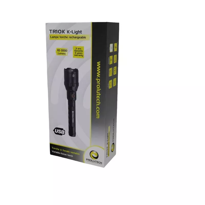 TR10K LED variable-focus flashlight - 10,000 lumens by Prolutech