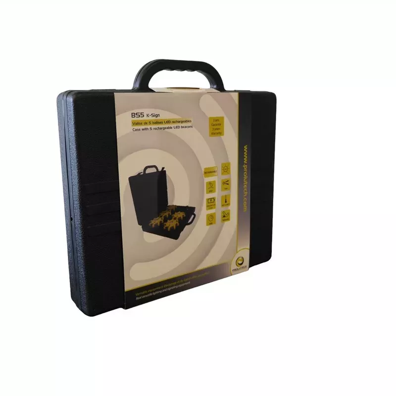 Koffer mit roten, wiederaufladbaren LED-Baken BS5 K-Sign von Prolutech