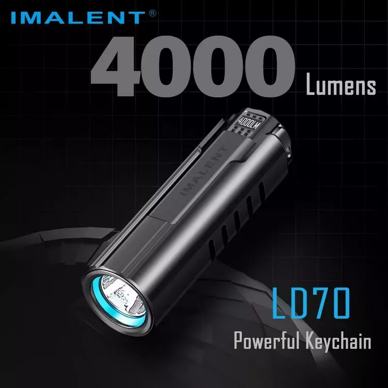 Linterna LED Imalent LD70 negra potente de 4000 lúmenes