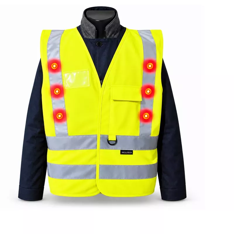 K-Safe Yellow Safety Vest with 14 Red LEDs