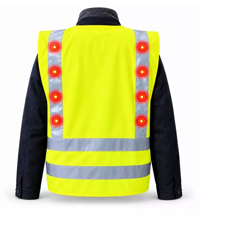 Gilet de sécurité K-Safe Jaune 14 LED rouges prolutech