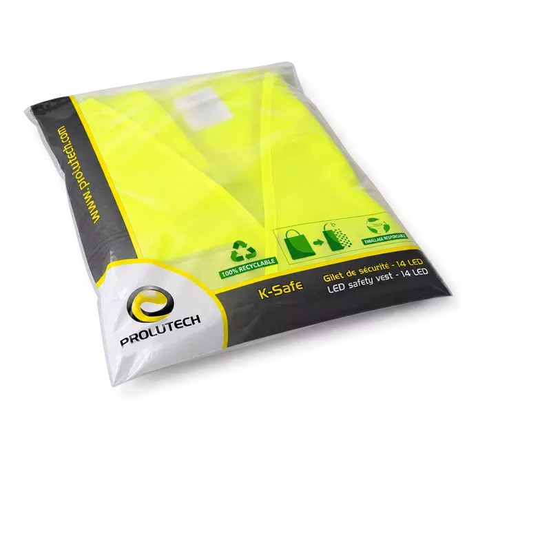 K-Safe Sicherheitsweste mit gelbem LED-Licht 14 rote LEDs Prolutech