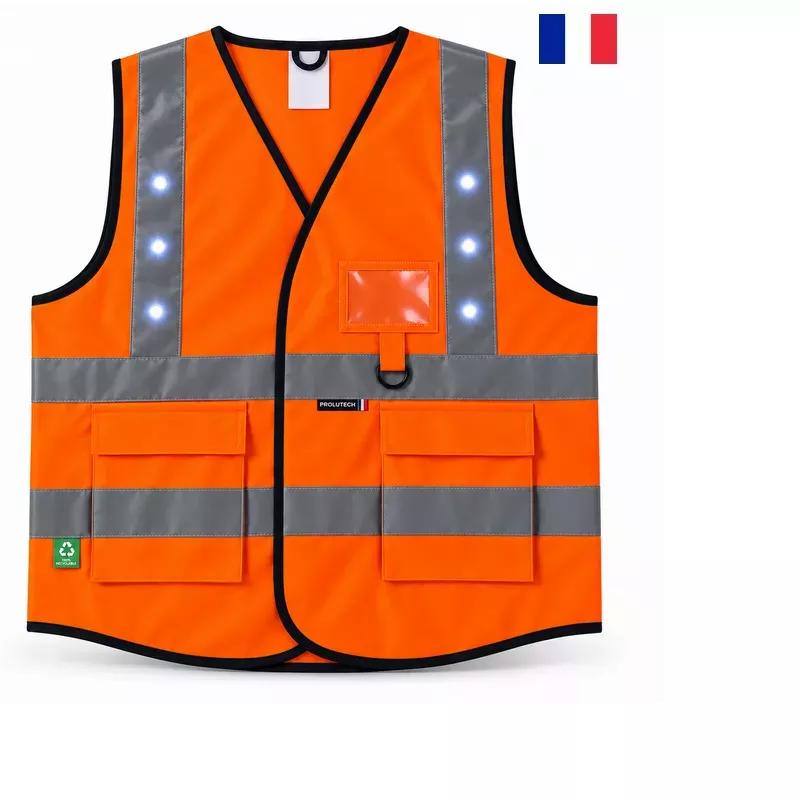 K-Safe Sicherheitsweste 12 weiße LEDs Prolutech Made in France