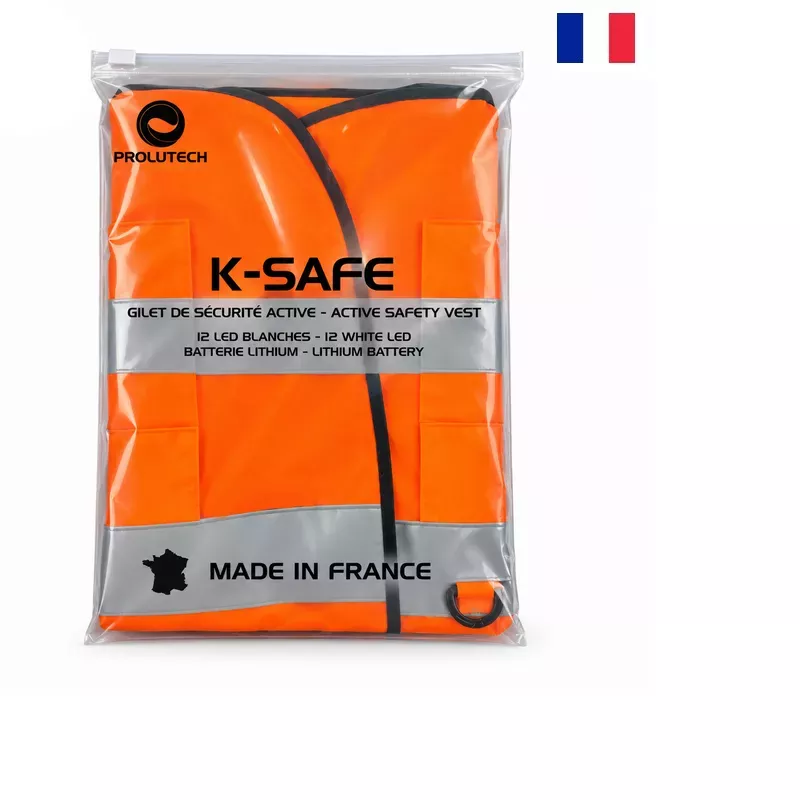 Prolutech K-Safe LED safety vest packaging