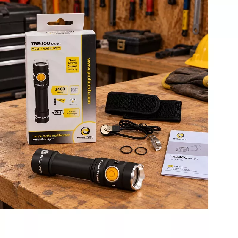 Prolutech TR2400 flashlight and accessories