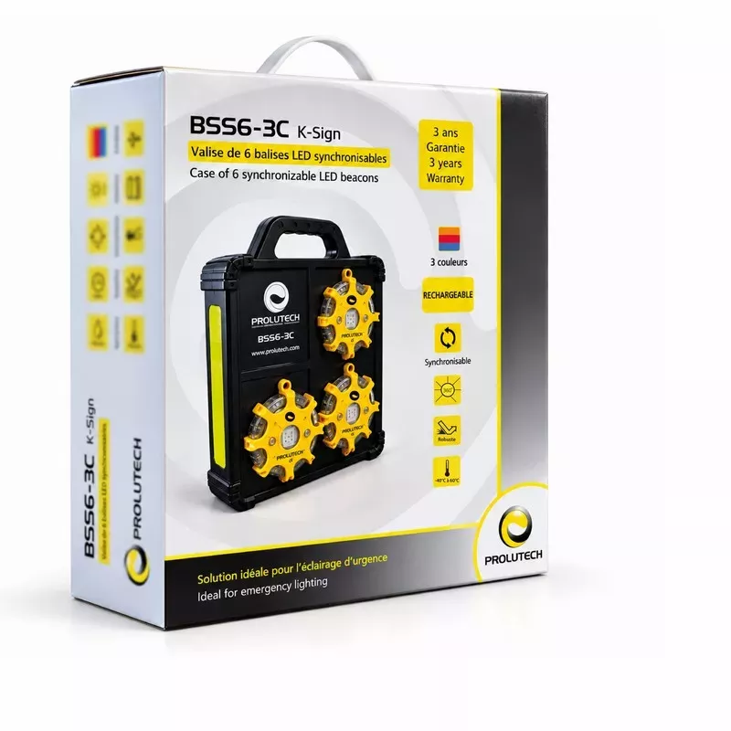 Koffer mit synchronisierbaren LED-Baken BSS6 K-Sign von Prolutech
