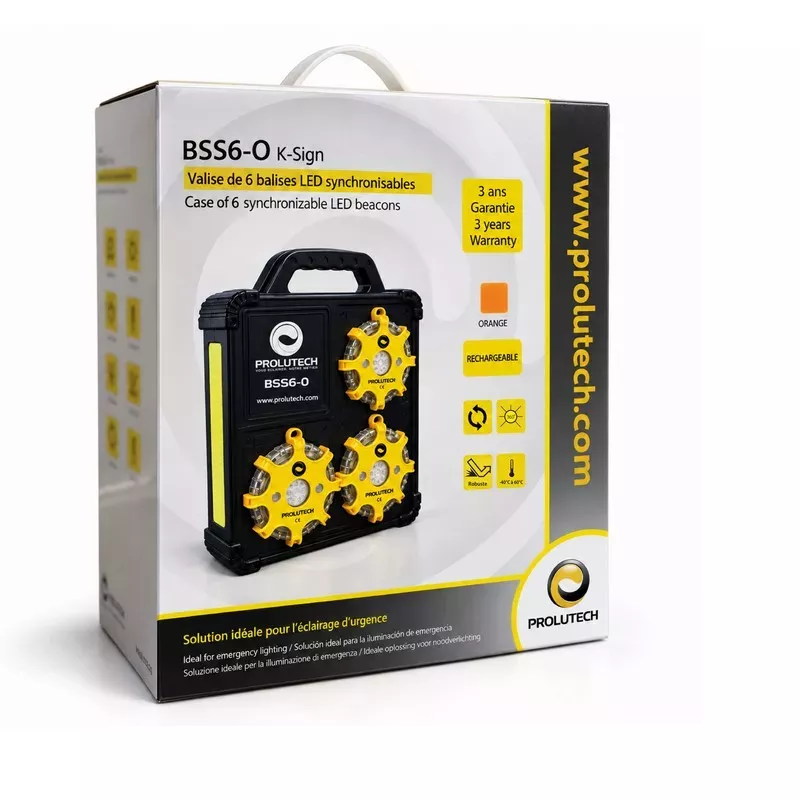Carcasa de baliza LED sincronizable BSS6 K-Sign de color naranja