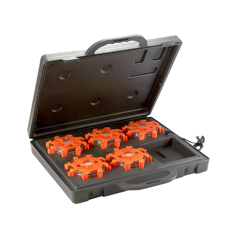 Valise de 5 balises LED rechargeables rouge